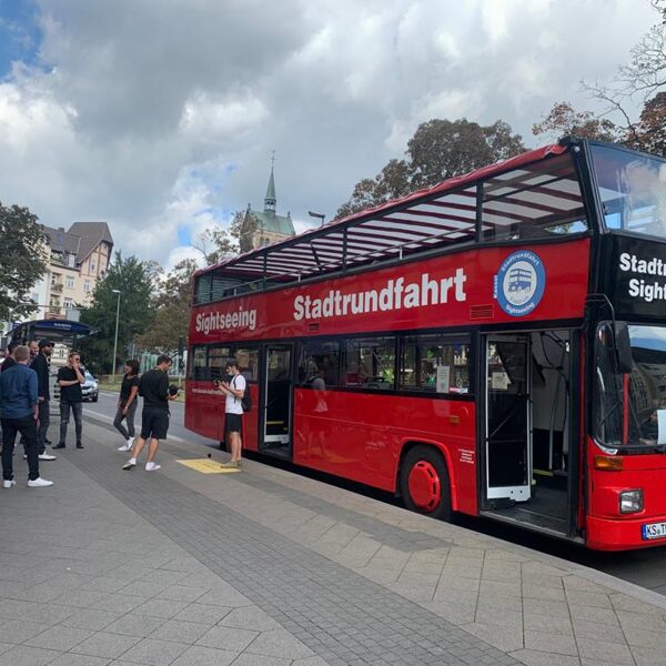 Mit dem Doppeldecker unterwegs